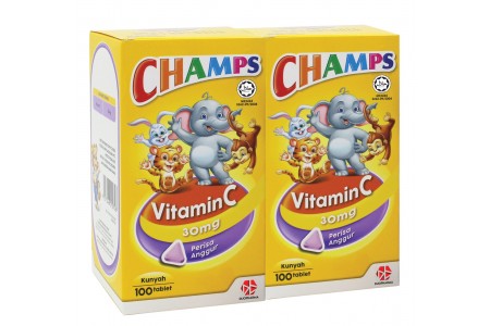 CHAMPS VIT C 3OMG B/CURRANT  TWIN PACK (100'S + 100's)